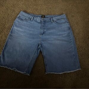 Lee Blue Denim Shorts with Button Detail